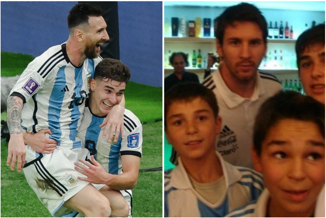 Từ cậu bé chụp ảnh chung với Messi, Alvarez nay đã được sát cánh cùng thần tượng ở World Cup
