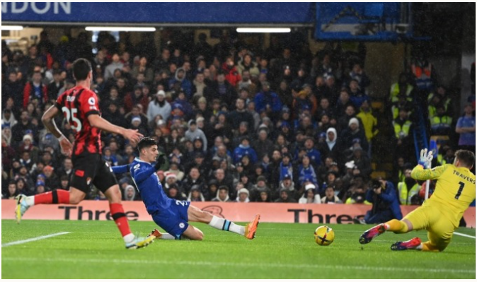 Havertz mở tỷ số trận Chelsea hạ Bournemouth ở vòng 17 Ngoại hạng Anh trên sân nhà Stamford Bridge, London ngày 27/12