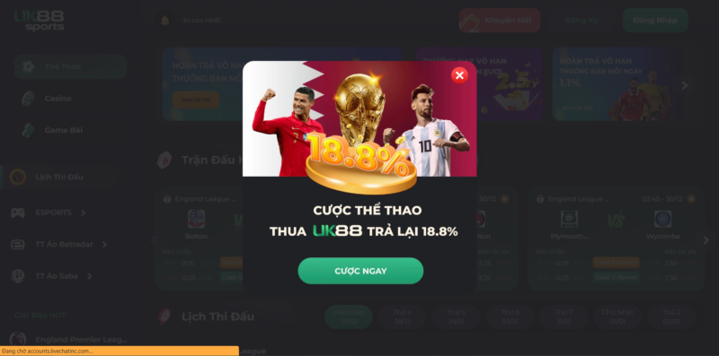 Nhà cái uy tín UK88 địa chỉ cá cược casino đỉnh cao