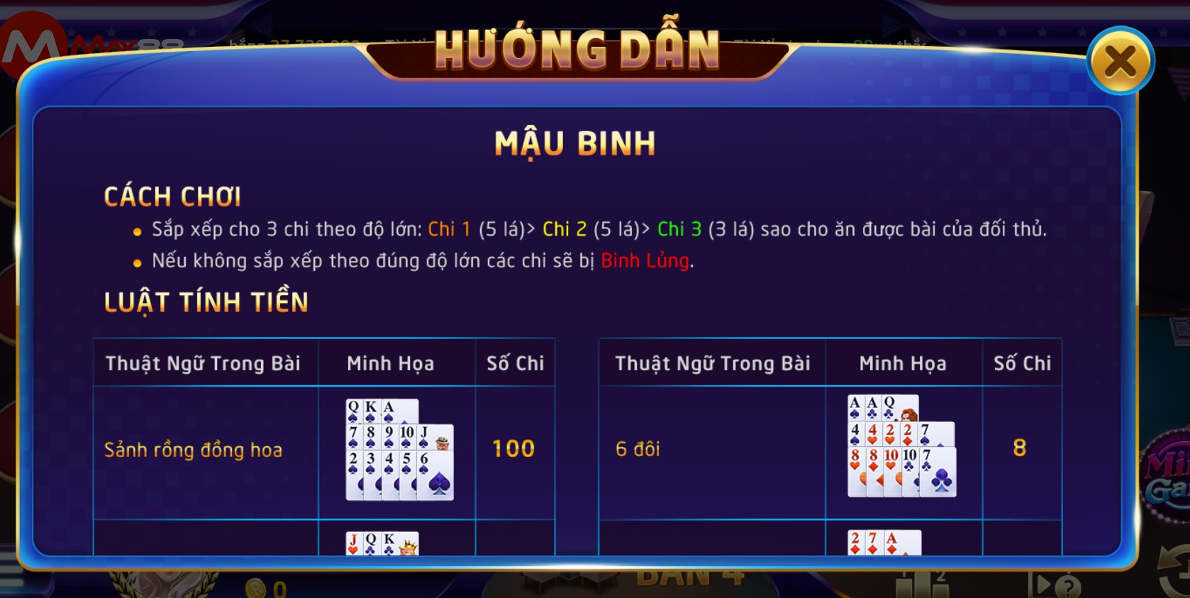 Thông tin về game bài Mậu binh dành cho tân game thủ