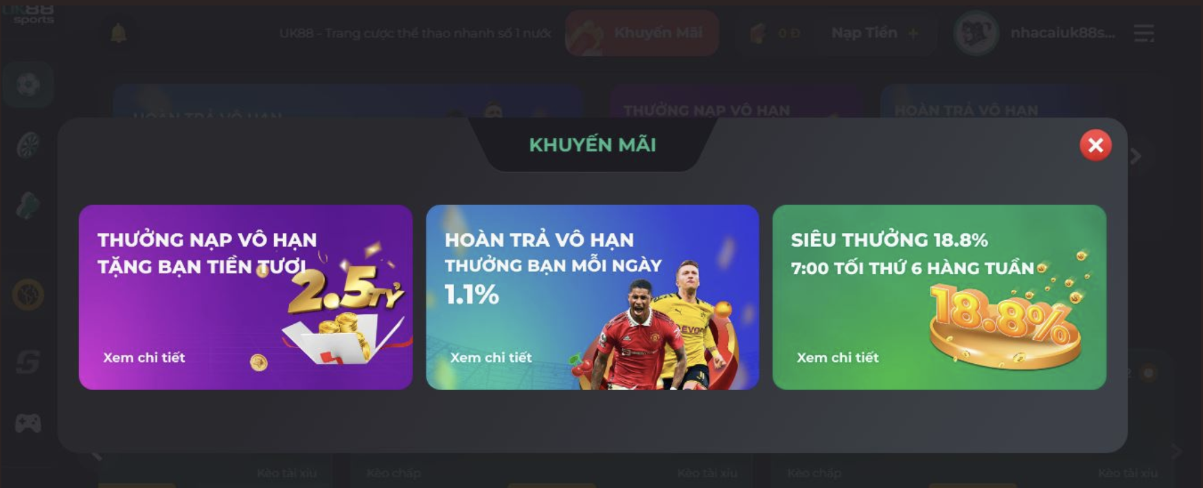 Đôi nét về khuyến mãi hoàn trả 1.1% tại link vao UK88 